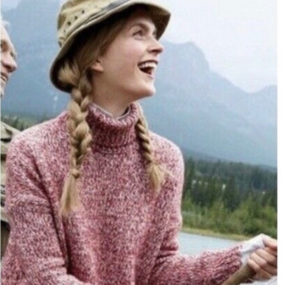 J Crew oatmeal brown marled wool tneck sweater. Worn twice. Great condition. - Picture 2 of 16